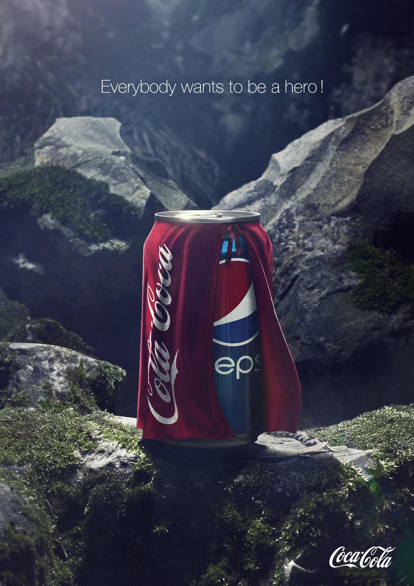 PEPSI VS COCA I particularly loved Coca Cola's effortless clapback. BMW did the same to Mercedes... plagiarism is allowed at Halloween