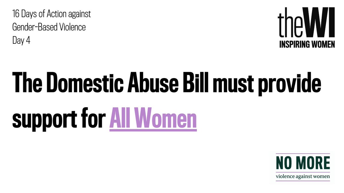 WomensInstitute's tweet photo. The #DomesticAbuseBill aims to raise awareness &amp; understanding of the devastating impact of domestic abuse on victims and their families, to improve the effectiveness of the justice system and to strengthen the support for victims of abuse provided by statutory agencies. #16Days https://t.co/EQT2X2tq01
