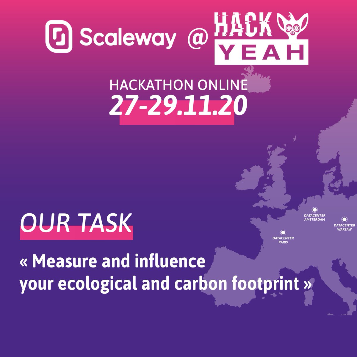 Scaleway's tweet photo. @HackYeah will be launch in few hours! 🚀
Discover now our amazing mentors and juries during this next 40 hours! Join us and achieve our task “Measure and Influence Your Ecological and Carbon Footprint” 🌱#Hackathon #Poland #developers 
👉https://t.co/N6ufXv58D6 https://t.co/nDaMfP8EqR