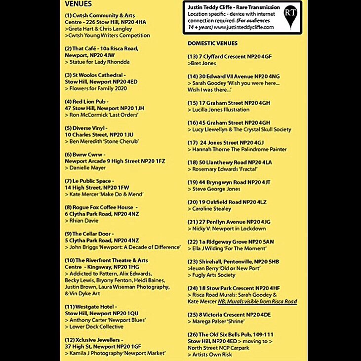 lucillustration's tweet photo. Look out for the @AOTH_NP20 exhibition along Stow Hill. Map QR code is in the photos 🙂
-
Edrych am yr arddangosfa ar Stow Hill. Mae’r côd map QR yn y fotos 🙂
#artonthehill https://t.co/GEqzrtbD7Z