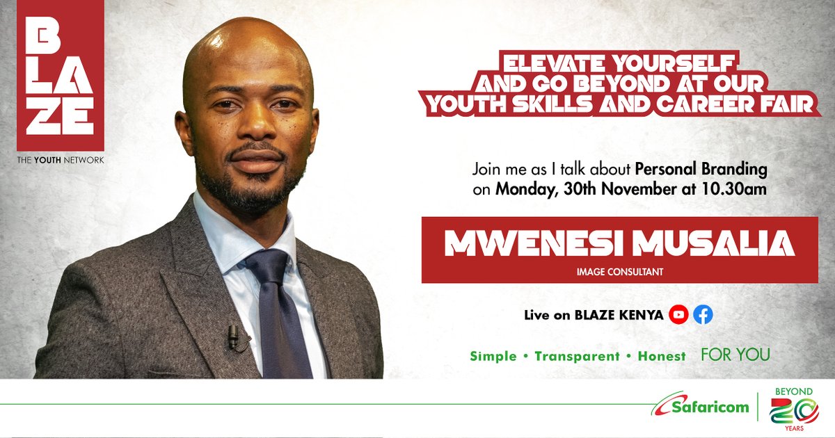 SafaricomHook's tweet photo. Join our speakers Mark Mumo, Andrew Masila, Miriam W. Njeru and Mwenesi Musalia at our Youth Skills and Career Fair. #BLAZECareerfair #TwendeTukiuke https://t.co/iiNjzR9S9G