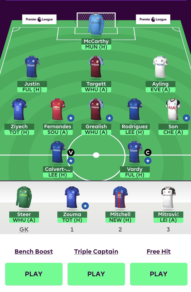 _JordanSD's tweet photo. @FplPooka Made an early Kane>Vardy move, now wondering if a hit or two is worth it. https://t.co/XDUnFOSyWz