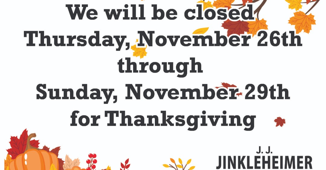 Our office will be closed Thursday, Nov. 26th through Sunday, Nov. 29th. We're very thankful for your continued business and hope you had a great Thanksgiving!🦃
☎️517.546.4345
💻howellspirit.com
💻jjjink.com
📧info@jjjink.com