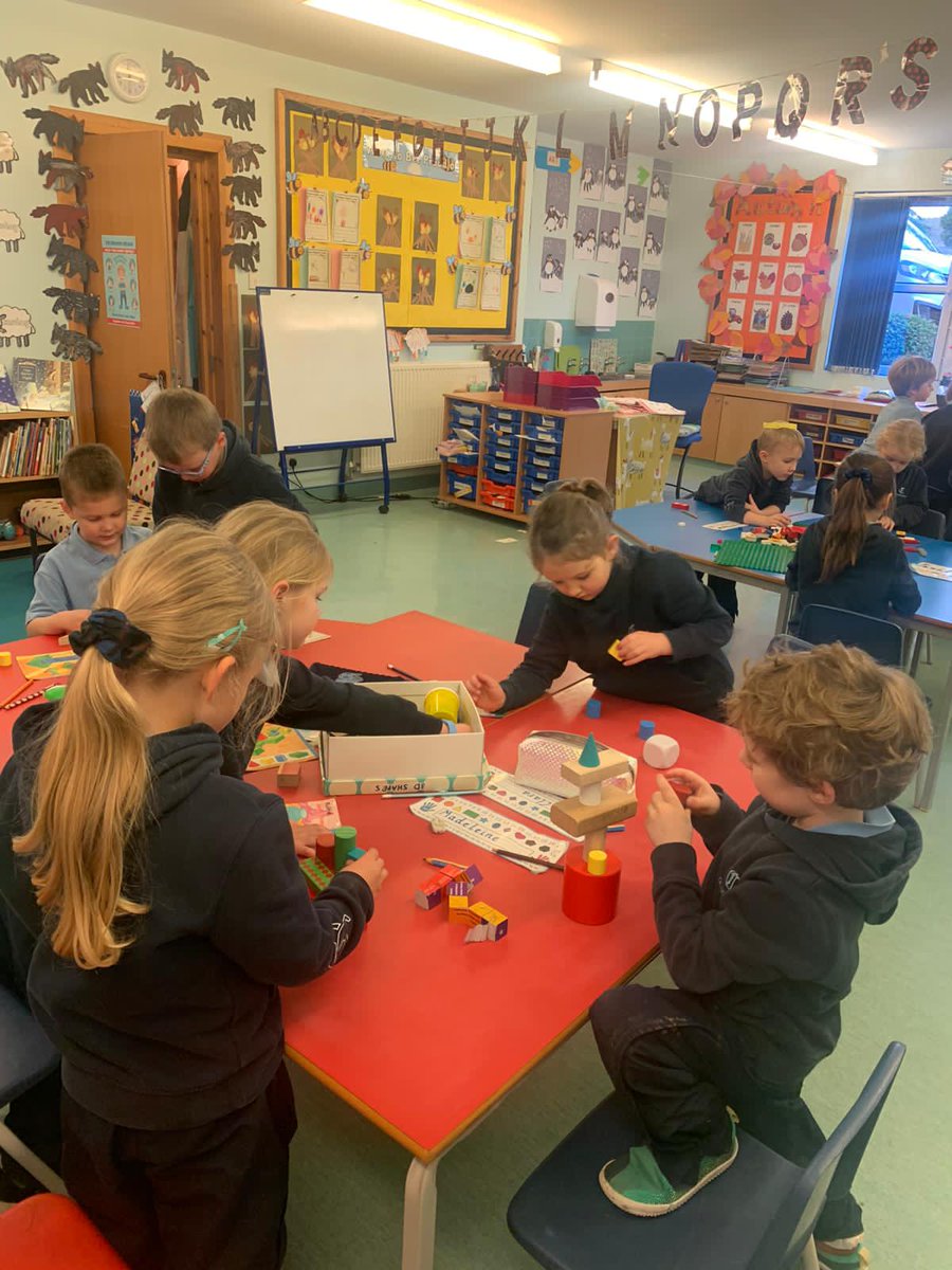 Craigclowan's tweet image. Building Shape Models
Form 1 have been working on their shapes, sorting out their squares from their rectangles and their triangles from their cylinders. And have you ever seen a classroom that&apos;s more creatively colourful than this?! 🔴🔷🟡🟩
#mathsisfun #shapes #sortingshapes