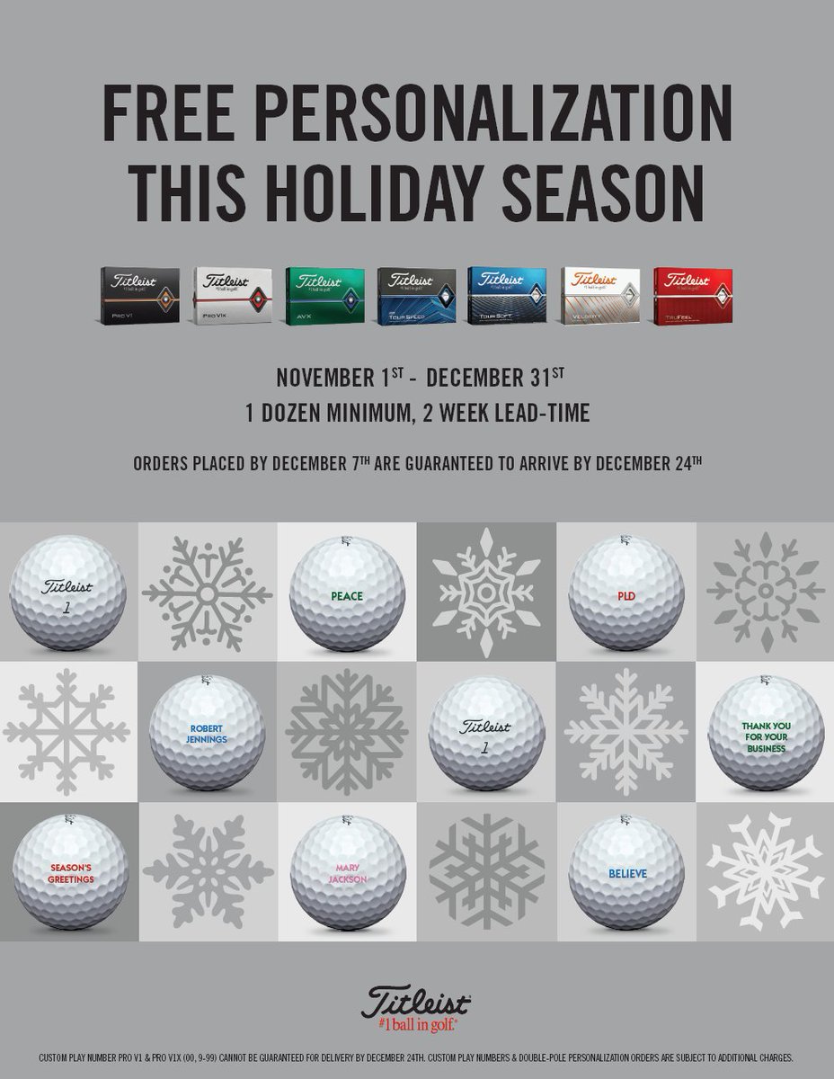Get the golfer in your life their own personalized golf balls this holiday season! 
Call the Pro Shop at (519) 869-4231 ext. 230 for more information