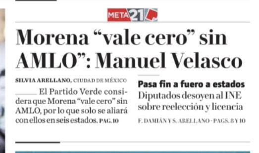 kioscomayor's tweet photo. #Morena vale cero sin AMLO: @VelascoM_ - nota de @Milenio https://t.co/4cNfNRZU1h
