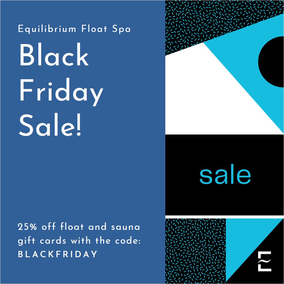 No matter how much you eat on Thanksgiving, there's still a way to feel weightless today. 25% off all float and sauna gift cards for Black Friday at Equilibrium Float Spa with code "blackfriday".

#blackfriday #santacruz #floattank #floatationtherapy