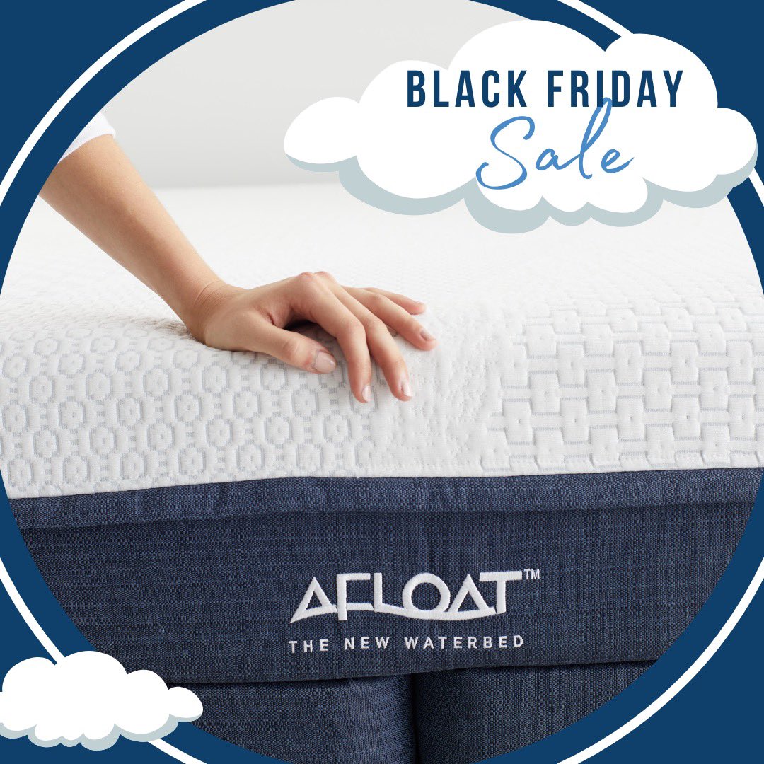 AfloatSleep's tweet image. IT’S BLACK FRIDAY! Make sure you give the gift of sleep to yourself or a loved one with 40% off ALL our mattresses. It’s like sleeping on a cloud every night! 
#blackfriday #blackfridaysale #cloud #sleepwell #mattressinabox #bestmattress #bestmattressever #bedinabox #greatsleep