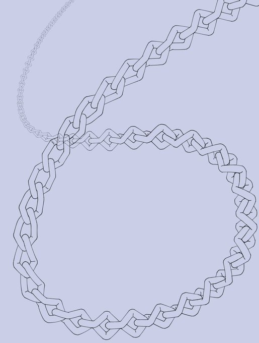 捻じれ鎖ブラシ(線画) by 14533 https://t.co/Ed6eXztZZz #clipstudio 
捻じれ鎖ブラシ完成しました(`、3_ヽ)_まずは線画 