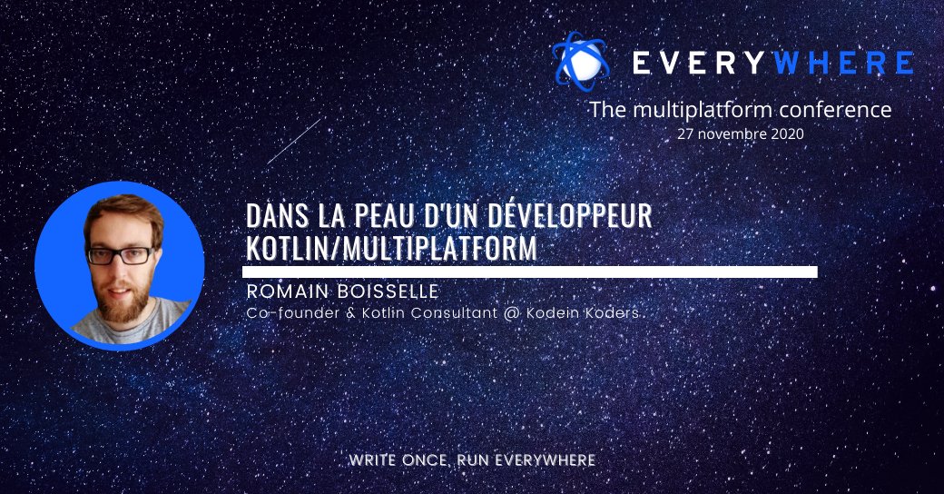 #LIVE NOW

🎙️Dans la peau d'un développeur #kotlin multiplatform par @romainbsl de <a href="/KodeinKoders/">Kodein Koders</a> 

Register : bit.ly/38HEM4O