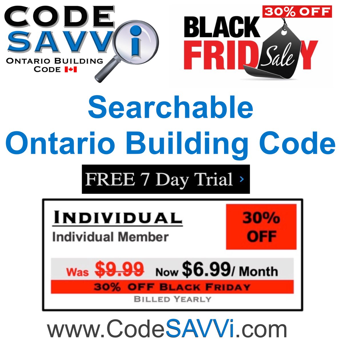 code_savvi's tweet image. FREE Trial + 30% OFF Black Friday Sale! Try the Fastest and Easiest way to access the Ontario Building Code with SAVVi Search
app.codesavvi.com/register
Link in Bio
