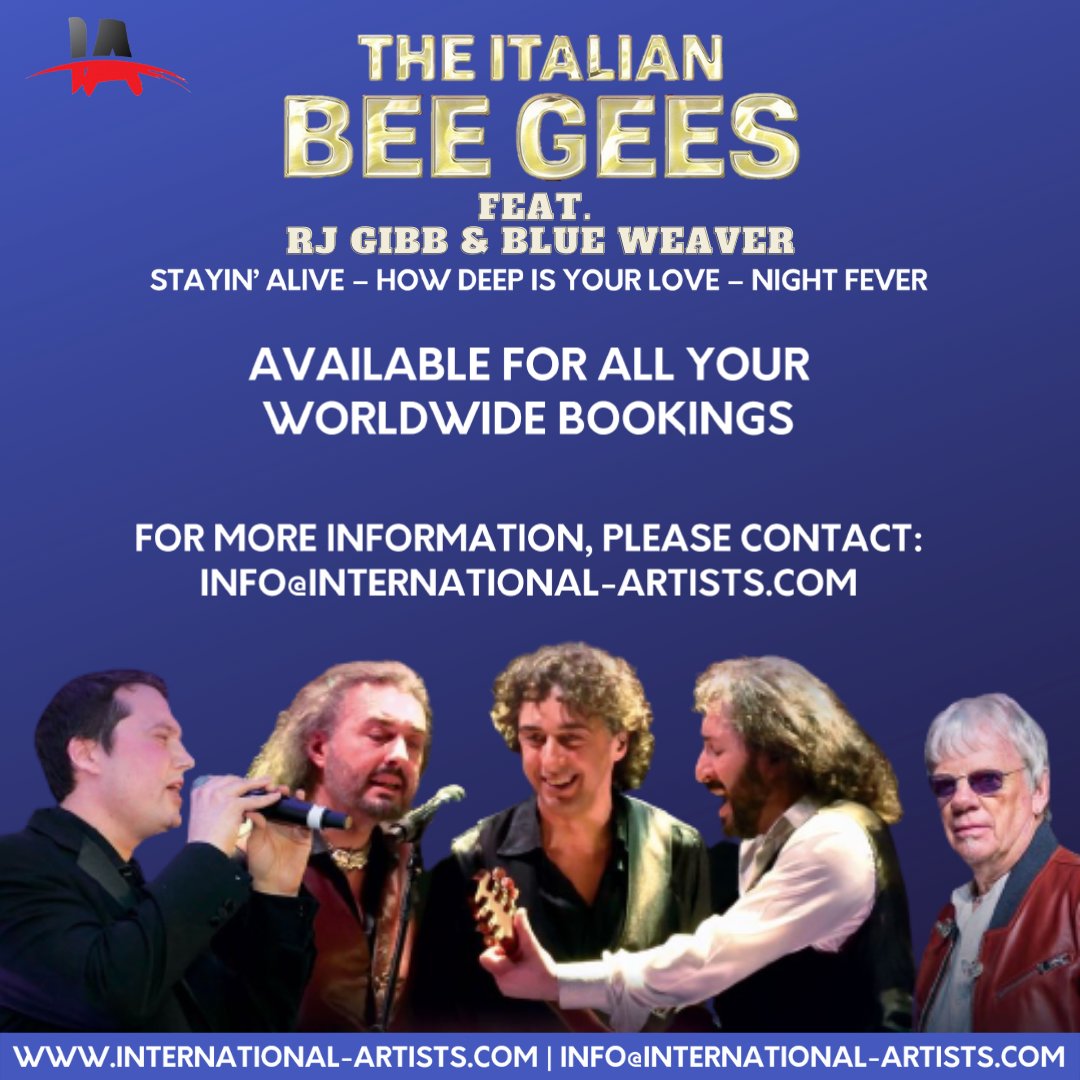 The Italian Bee Gees - Available for all your Worldwide Bookings contact @internartists 😎

#italian #beegees #rjgibb #blueweaver #worldwide #artist #booking #agency #internationalartists