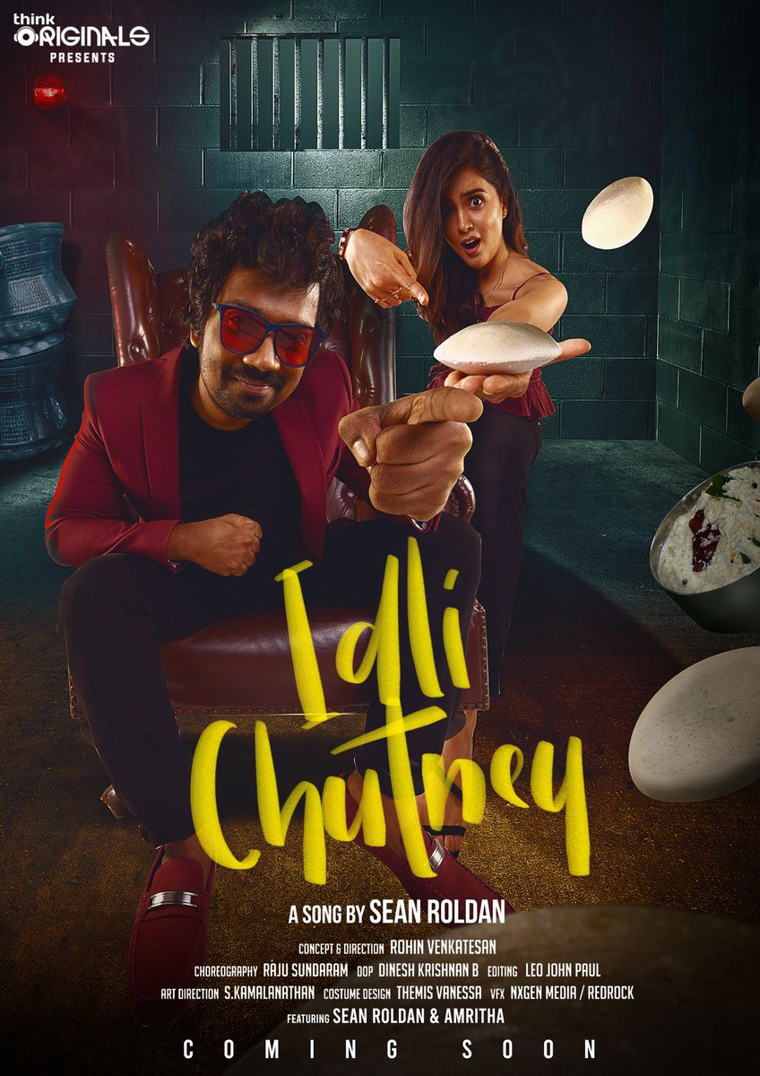 rohinv_v's tweet photo. So that's what we have been cooking 😂 #IdlyChutney by @RSeanRoldan ft. @Actor_Amritha. Choreographed by the one &amp; only Raju Sundaram Master 🙂 Shot by @dineshkrishnanb &amp; Edited by @leojohnpaultw. Thank you @thinkmusicindia @santhosh_music. For your eyes very soon 😁 https://t.co/HMXXNklmSO