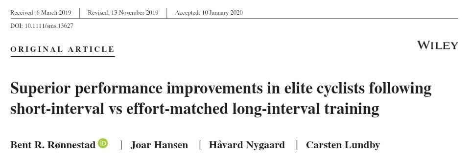 For a while now, I have been curious about a type of interval session often performed by cyclists. They will regularly do very high numbers of short intervals with very short recoveries. An example, that was made popular by a paper from Ronnestad, is 3 sets of 13x30s/15s recovery