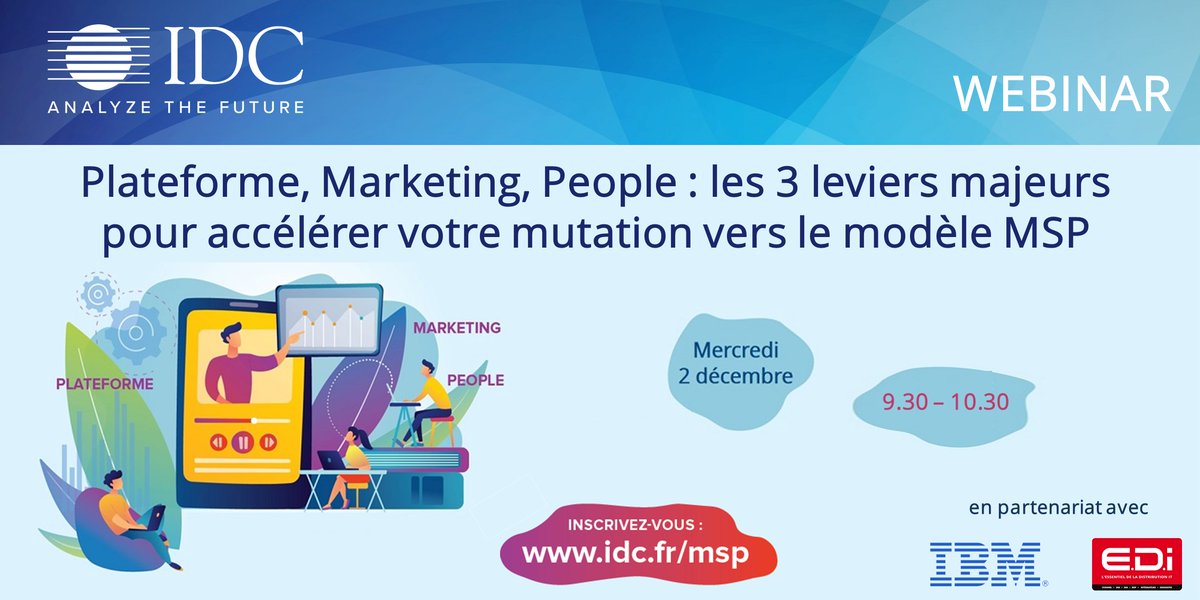 marionlapeyroux's tweet photo. Webinar @IDCFrance avec @IBM_France sur le développement d'un modèle #MSP avec les témoignages du @GroupeAsten et Efisens 
inscription gratuite https://t.co/rtkVFZBhBJ https://t.co/QHrdt3aI4U