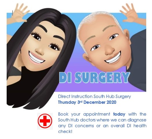 DIHubUK's tweet photo. Start making your appointments to have a 1-2-1 appointment with the DI doctors to give you the medicine to succeed in DI and New Year implementations. 👨‍⚕️👩‍⚕️🏥
Email disouthhub@avonbourneacademy.org.uk
@DISouthHub @suzycudapas @surrey_kevin @UnitedLearning
#DITeam #Unityisstrength https://t.co/EDpW7k1J8p