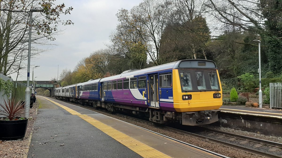 Conductor_Amos's tweet photo. Well that's yerrrr lot. The last 142 I will ever see, ride and work on. @northernassist 142004 leads 150225 at Hindley with the 1035 from Kirlby to Manchester Victoria. After today these little workhorse will finally be withdrawn. Be sad to see them go. https://t.co/UQLZaFagQl