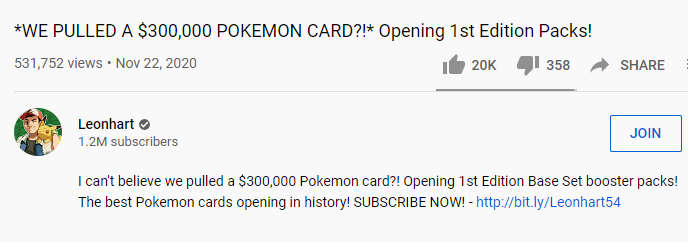 9/n Pokemon card 'box break' videos/live streams are very popular. I've watched more Leonhart videos than I care to admit (for research).