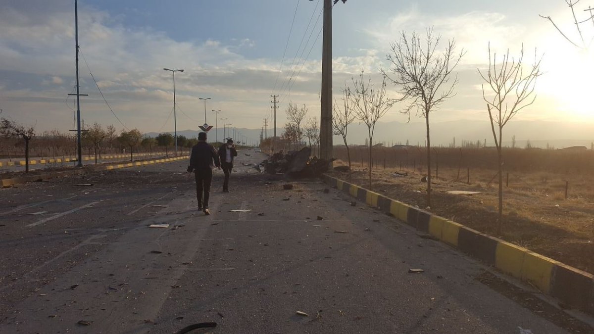  #UPDATE #Iran's Fars News Agency: Fakhrizadeh assassinated by bombing and shooting.More photos from the assassination scene.