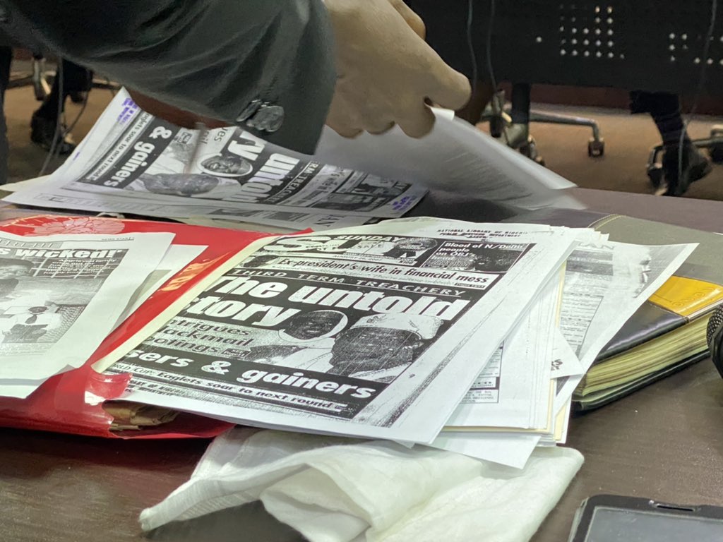 15:30 The press reports of her husband’s killing, as well as hospital and autopsy reports have been presented to the panel. Documents have been admitted into evidence without objections.