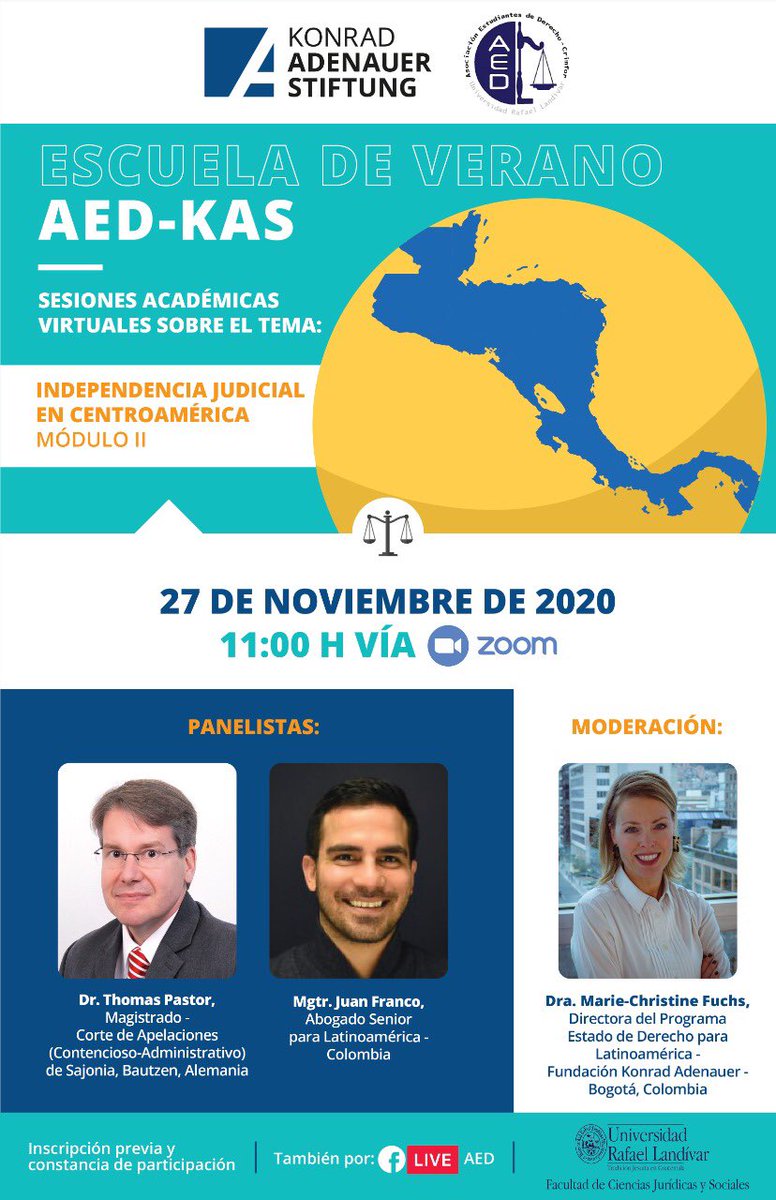KASiusLA's tweet photo. SEMINARIO| La #IndependenciaJudicial y la separación de #poderes son pilares del Estado de Derecho. Nuestra directora #MarieFuchs participa en esta actividad sobre este tema en Centroamérica con nuestros colegas de la @kas_guatemala
Sigue el en vivo aquí: https://t.co/HQrNGkF8ma https://t.co/RudOlKrlKS