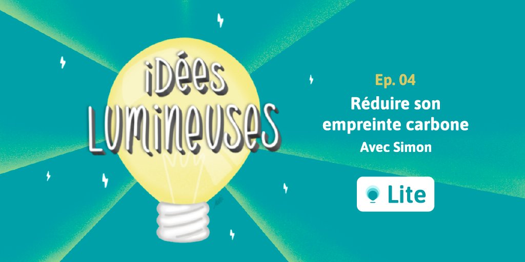 LiteEco's tweet photo. 👉 Dans le 4è épisode de notre podcast Idées Lumineuses, nous parlons réduction d'empreinte carbone avec Simon, fondateur de @carbo_fr : https://t.co/hyZUJPjXuD 👉 À retrouver sur toutes les plateformes de podcast (Apple, Deezer, Spotify, etc.) ! https://t.co/WZd9USs5zF