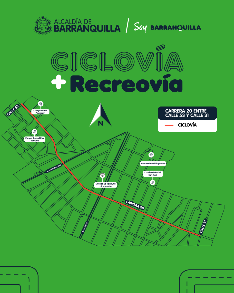 TransitoBaq's tweet photo. ¡Prepárate para rodar nuevamente!

 El domingo 29 de noviembre hay 
 #CiclovíasBaq 🚴🏽‍♀️. 

Conoce las rutas, alista tu bicicleta o patines y agéndate para vivir una mañana saludable en familia. https://t.co/hygFiL3Iop