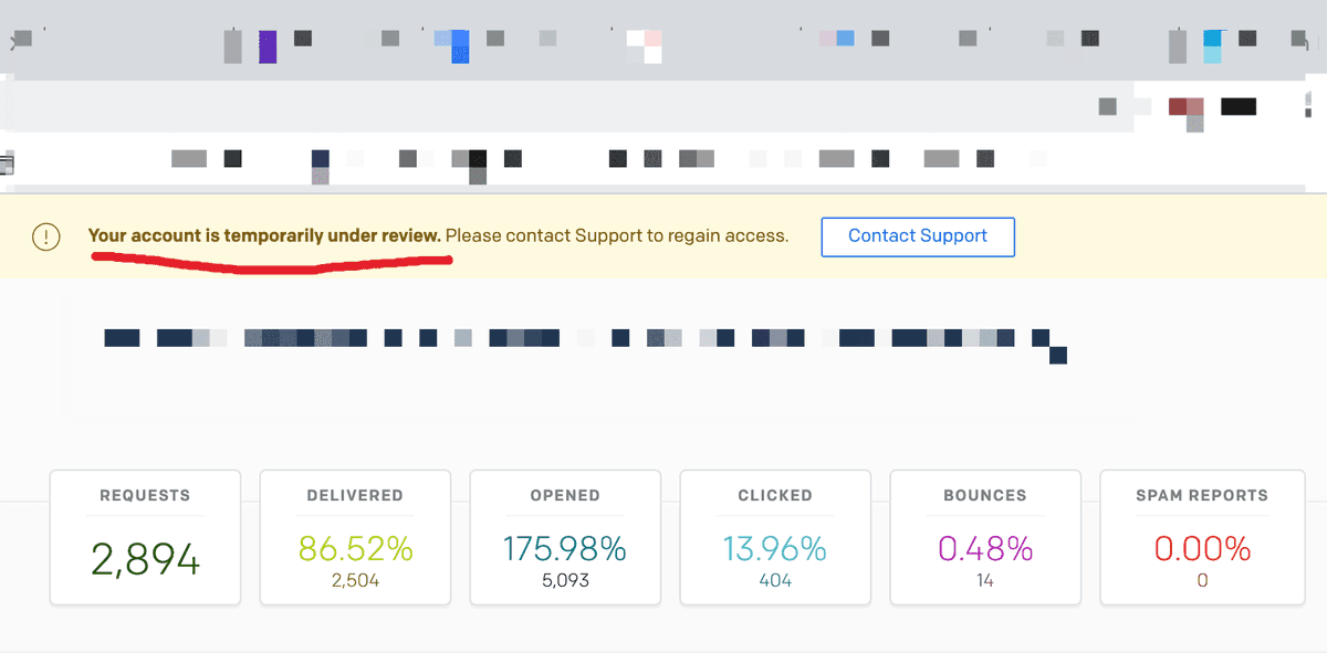 heromask_'s tweet photo. @SendGrid it's not working since yesterday. Is it working for you? It's says "temporally under review". Did it happen to you as well? Our customers don't stop writing us. We are desperate! Request #5465817 https://t.co/cgQnTTz9By
