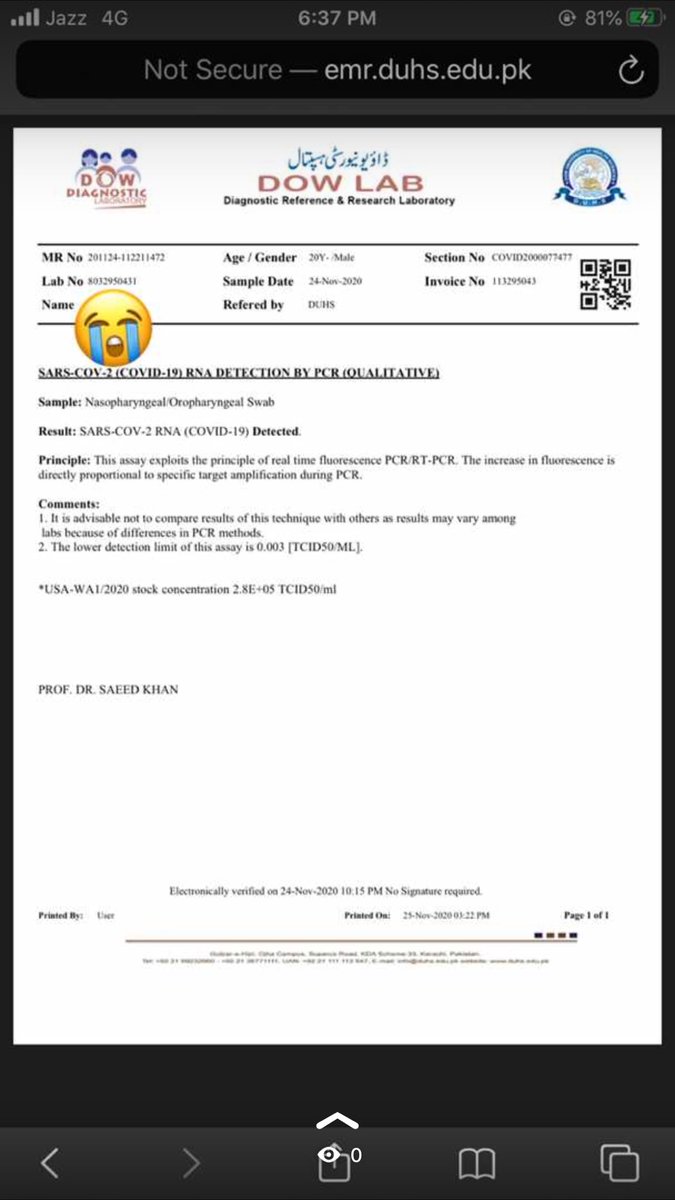 jUst_sHutup_yRr's tweet image. #COVIDー19 #TestReport #DowUniversityHospital
