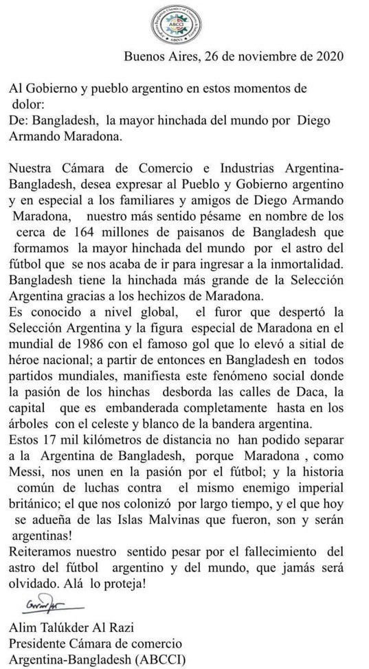 Vamos todos tramitando la nacionalidad bangladesí 🇧🇩

Maradona, fútbol, anti-colonialismo, anti-imperialismo británico y malvinas argentinas.