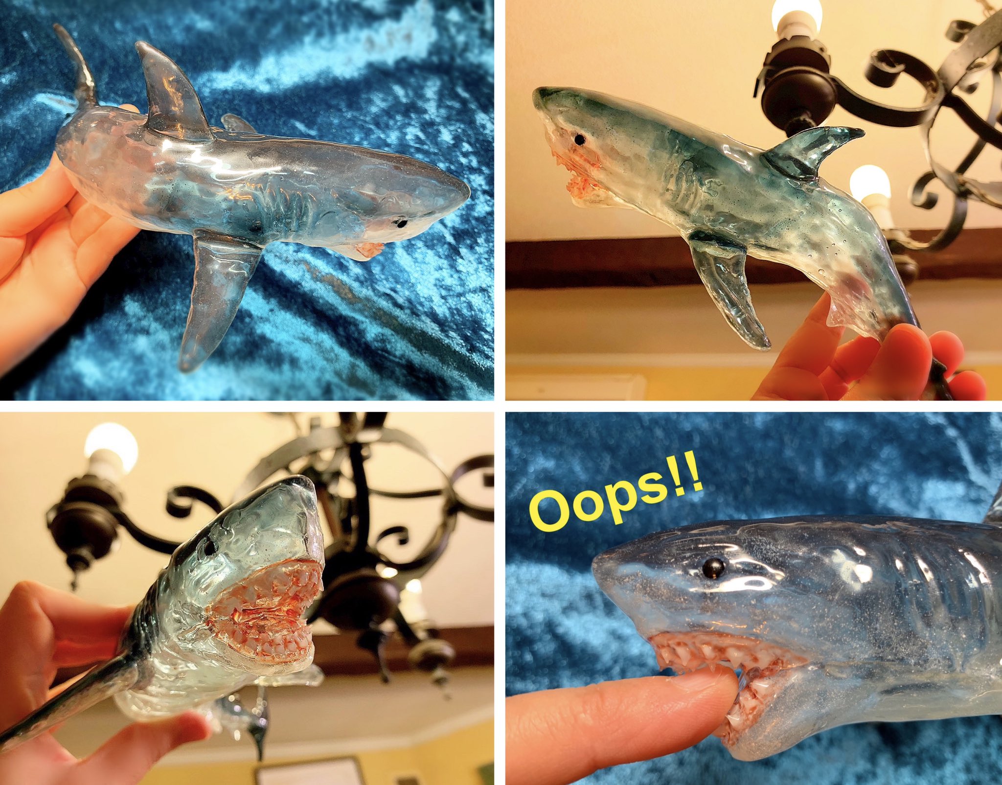 ホホジロザメ 空洞レジン ハンドメイド 手作り レジン （心に