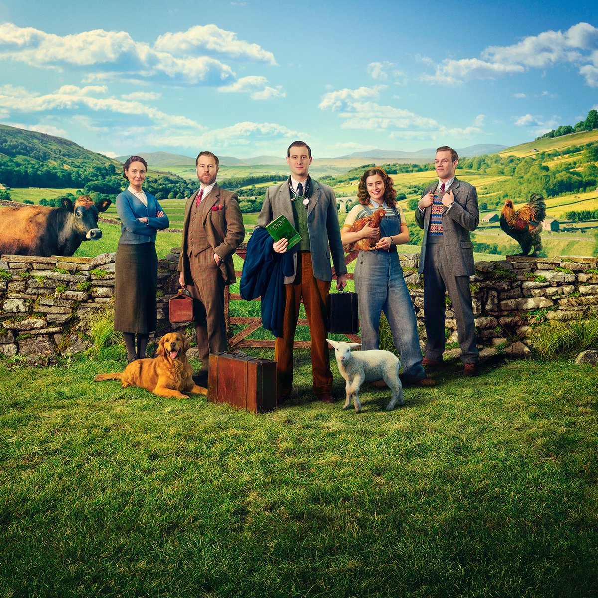 channel5_tv's tweet photo. We have exciting news! James Herriot and the gang will return to your screens soon for a second season of All Creatures Great and Small! #ACGAS https://t.co/FsaAWXImj6