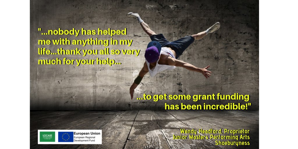 LoCASE_Biz's tweet photo. @LoCASE_Biz is loving the excellent endorsement received from Wendy Headford, Proprietor of #JuniorMasters of #Shoeburyness. This amazing #PerformingArts #Academy was awarded a #LoCASE #Grant of over £13K! Now we would like to make a song & dance about it - Wouldn't you? 😀👍 https://t.co/H3yi090aU0