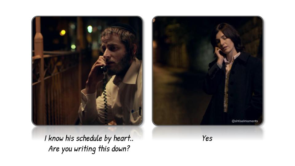 Reluctance, guilt, weariness, attraction, desire.. and other complicated feelings 

#Shtisel #ShtiselMoments