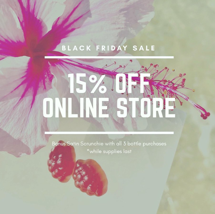 Shop our Black Friday Sale Now! 
Bonus Satin Scrunchie with every 3 bottles purchased. *while supplies last #postpartumhairloss #postpartumhairhelp #newmom #newmomgift #newmomtips #madewithaloha #hawaiismallbusiness #womanownedbusiness #momlife #hawaii