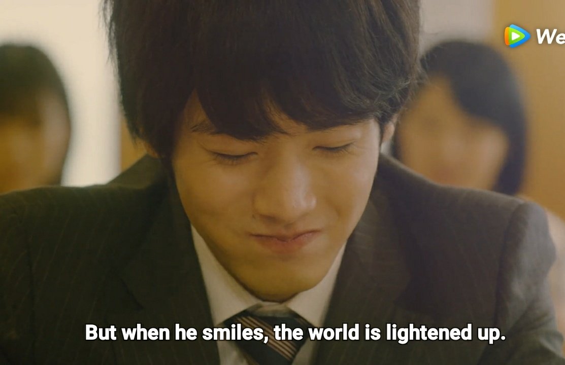 sonnuchi's tweet photo. a thread of adachi's smile because the world lightens up everytime he does; 
#チェリまほ #CherryMagic https://t.co/2dr0lNZbAT