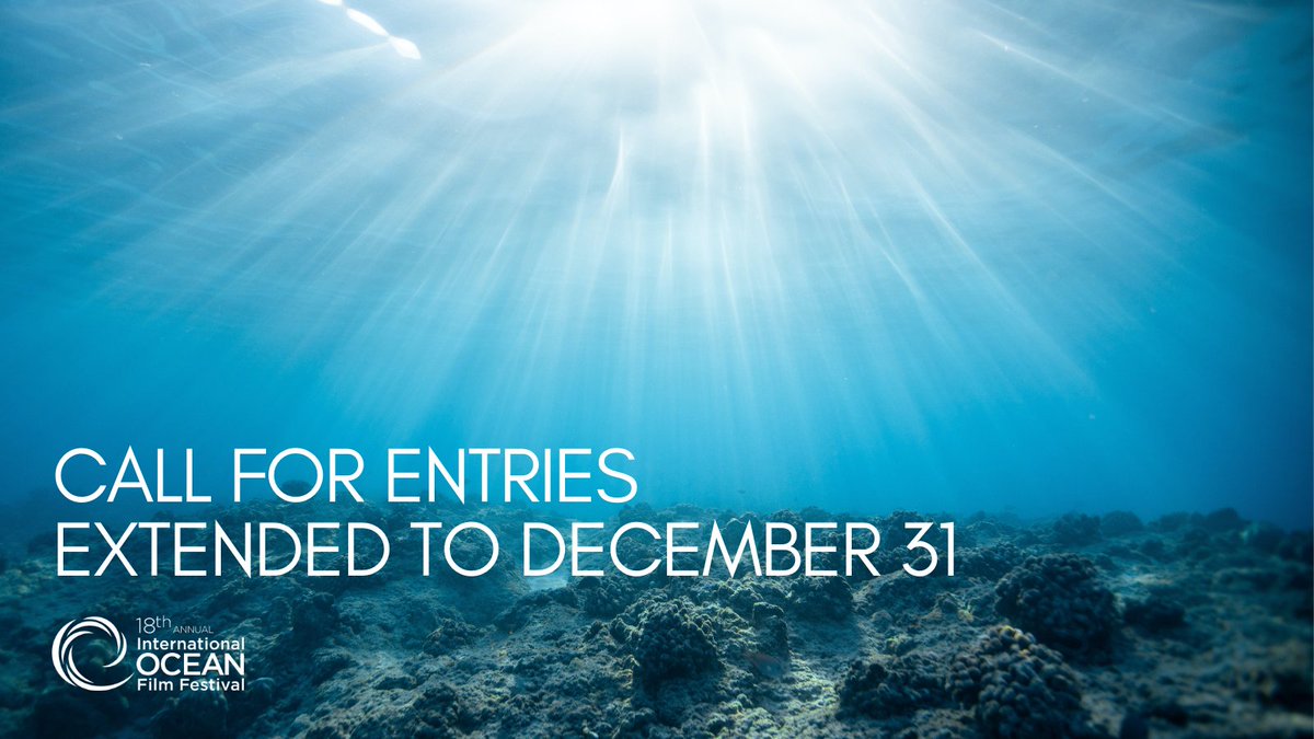 oceanfilmfest's tweet photo. The call for entries for the 18th Annual IOFF has been extended to December 31st 🎬 Submit films here:https://t.co/cLLPtAZOeV #IOFF #filmfreeway #oceanfilms #filmfestival #documentary #marinelife #oceanconservation https://t.co/uWDb1dyMym