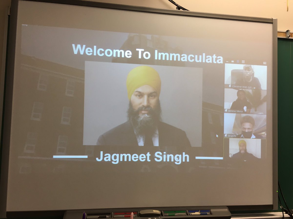 An important message from <a href="/theJagmeetSingh/">Jagmeet Singh</a> <a href="/ImmaculataOCSB/">Immaculata High School</a> thanks to an <a href="/immaculata_bsa/">Black Student Association</a> initiative. #whyMac