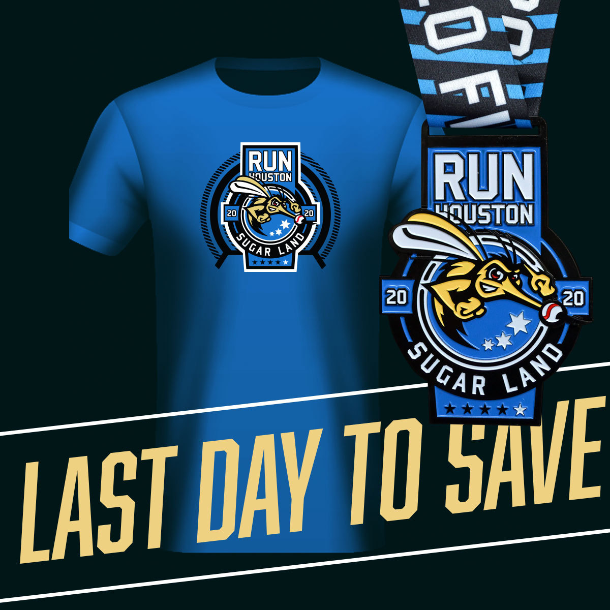 Last chance to save on the Run Houston! Sugar Land Virtual Race! Don’t miss out on the finisher swag, including a custom designed, electro-plated finisher medal and soft cotton/poly blend t-shirt! Complete the Run Houston! Race Series. Register today  ➡️ bit.ly/RHSugarLand