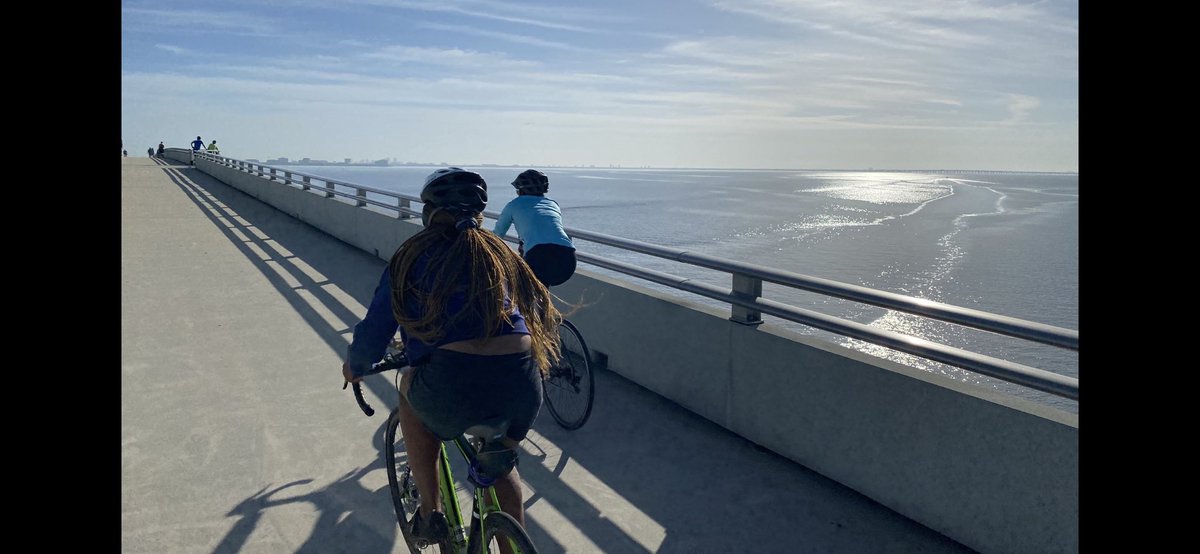 TonyDungy's tweet image. It was a beautiful morning to ride. Lauren’s training for a triathlon. I’m just having fun.  We went over the Courtney Campbell Causeway from Tampa to Clearwater. 70 degrees, sunshine and no humidity.  Awesome day and I’m thankful to the Lord I’m able to get out and exercise. 😎