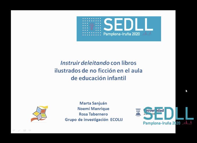 GrupoEcolij's tweet photo. Marta Sanjuán, Noemí Manrique y Rosa Tabernero participan en el XXI Congreso Internacional de la @SEDLL “Instruir deleitando con libros ilustrados de no ficción en el aula de educación infantil”. #SEDLL #SEDLL2020 #grupoecolij https://t.co/yPlRdh72Ul
