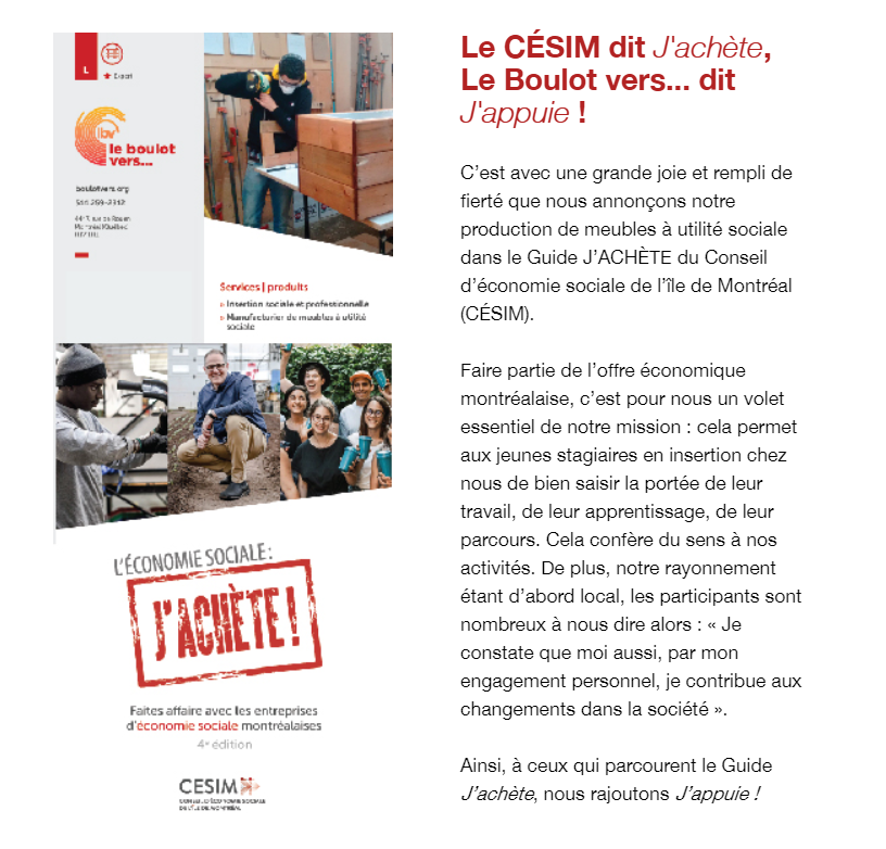 boulotvers's tweet photo. Le Ciboulot voit enfin le jour ! Voici un extrait du premier numéro, où nous discutons de notre présence dans le guide d'économie sociale de @esmtl . Pour lire l'article complet ou pour vous inscrire, cliquez ici ! https://t.co/67v1OzSAzS https://t.co/8yYac2r9DC