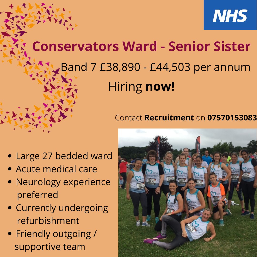 If you're a Ward Sister looking to work on a busy Acute Medical Ward - we are currently recruiting at #MusgroveParkHospital in #Taunton 
Apply today:buff.ly/3l7IJm3 or call Recruitment for further information - 07570153083 #NHS #Nursing