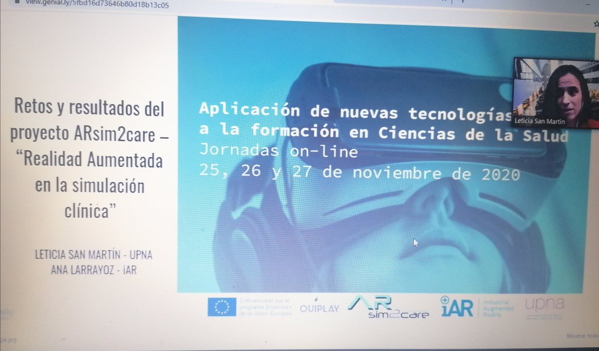 Arrancando la presentación de los resultados del Proyecto <a href="/ARsim2care/">ARsim2care</a> en las #JornadasARsim2care