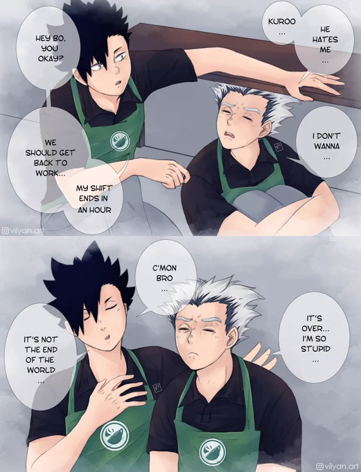 Part 5! Coffee Shop AU
#BokuAka #Haikyuu #haikyuutothetop #Bokuto #Akaashi 