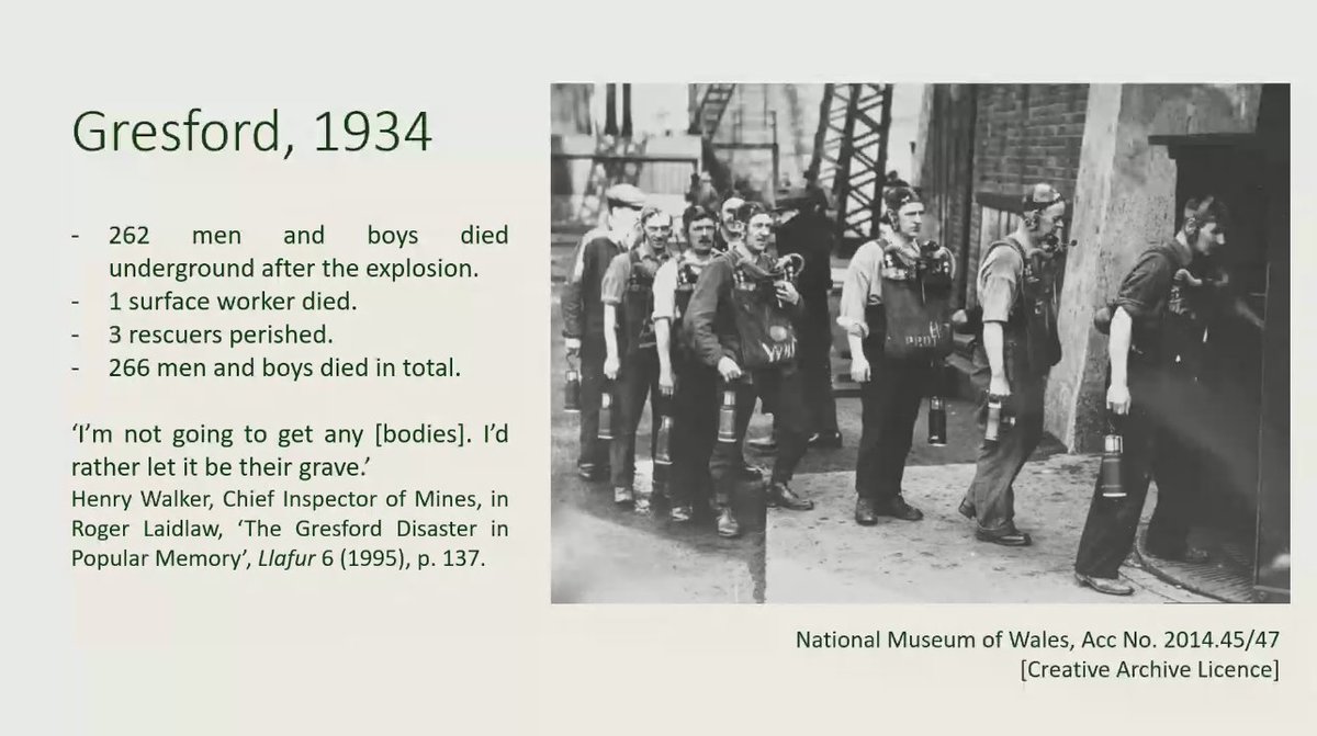 Late 19th and early 20th century Wales saw some of the worst mining disasters in modern British history, including Senghenydd (1913) and Gresford (1934). After both disasters, there was a huge outpouring of support from the public  #urbanhistory