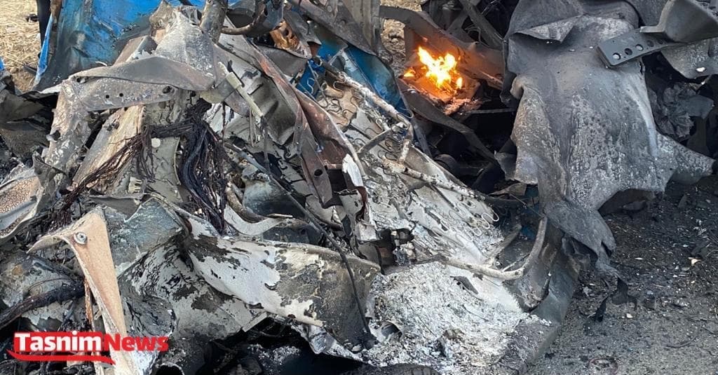 This photo, by Tasnim, shows the Nissan pickup which was blown up to stop  #Fakhrizadeh car