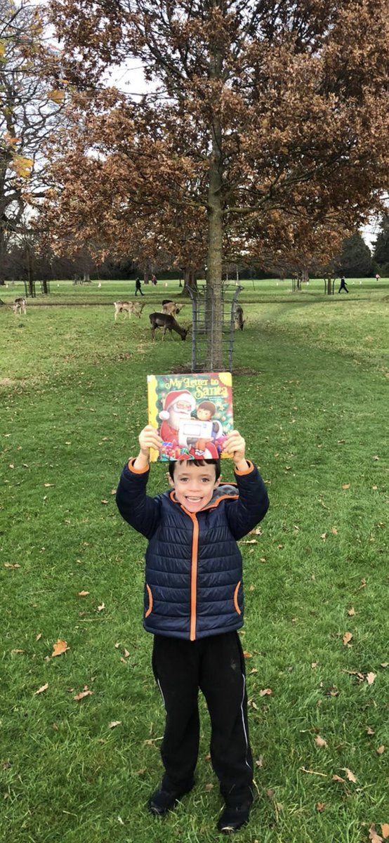 CiaranD101's tweet photo. Senan D’Arcy from Mrs Courage’s class reading “My Letter to Santa” with some of Santa’s reindeer @shbnsd11 https://t.co/WarODLJtw4