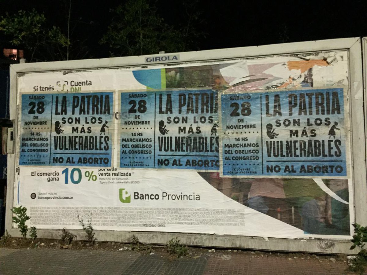 unidadprovidaok's tweet photo. LA PATRIA SON LOS MÁS DÉBILES 

Argentina le dice NO AL ABORTO. 

#El28SalimosTodos 💙🙌 https://t.co/hwa9kBRZLb