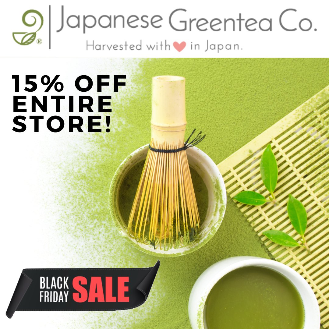 Black Friday Sale in Progress! 15% OFF Entire Store --> buff.ly/2K5V9c9 #JapaneseGreenTeaCo #teasale #greenteasale #matchamoments #tea #sencha
